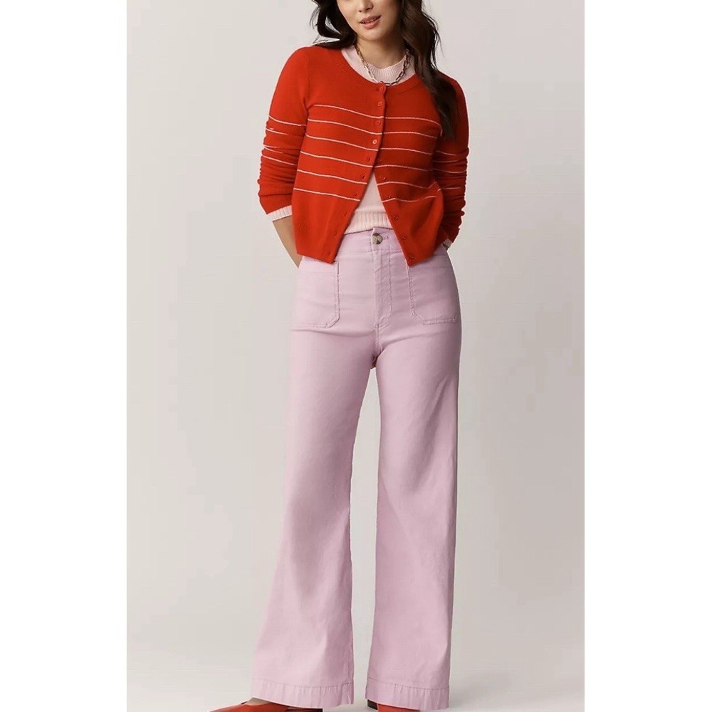 Anthropologie The Colette Magic Fabric CROPPED Pants by Maeve Lilac Size 26 Tall